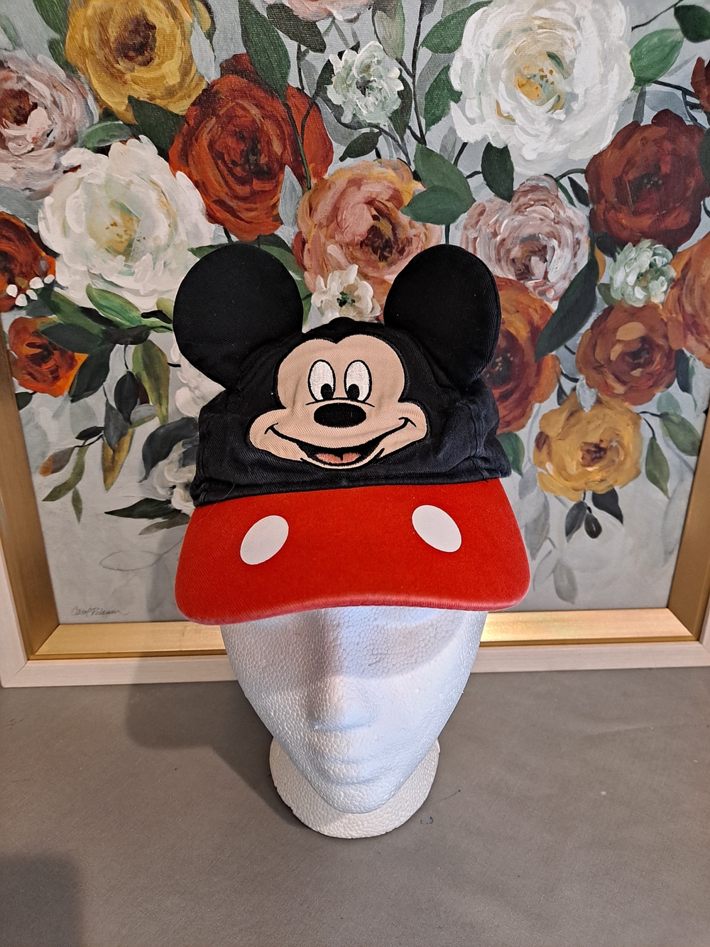 Disney Junior Mickey Mouse Baseball Cap in Black and Red With Ears Toddler